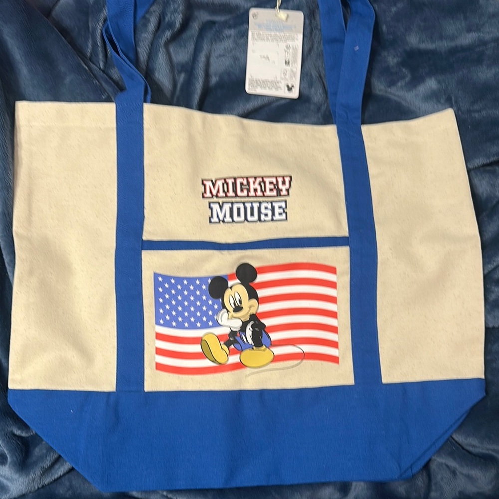 Primark Blue and Cream Tote Bag